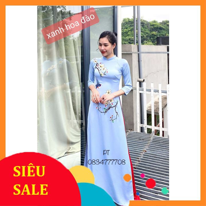 [MẪU HOT NHẤT ] Áo dài lụa tây thi thêu lắc tay siêu sang
