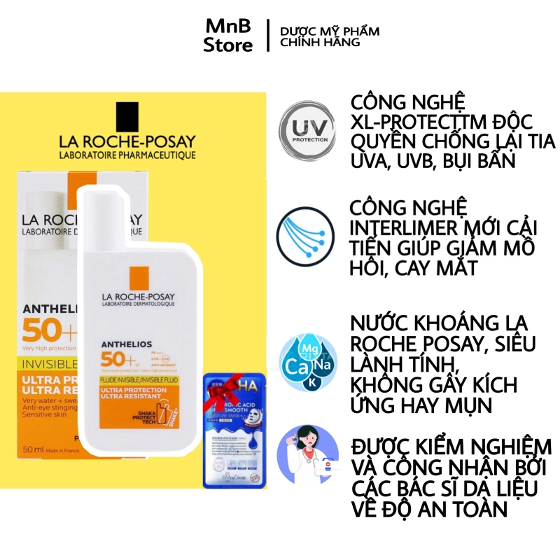 Kem chống nắng La Roche Posay Anthelios Fluid Invisible SPF50+ 50ml