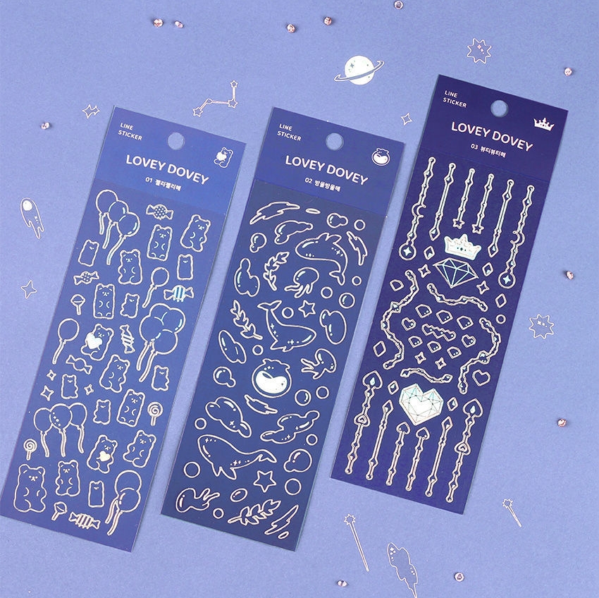 Sticker trang trí Toploader kiểu hàn quốc lấp lánh Be Tiny Stationery