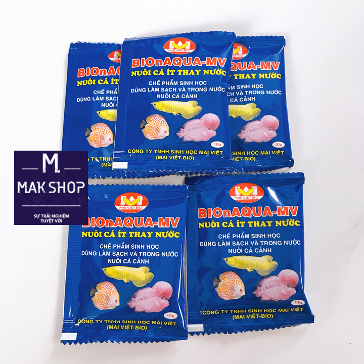 Combo 5 Gói Men Vi Sinh Mai Việt 1 Gói 10g, Vi Sinh Cho Hồ Cá Cảnh, Hồ Thủy Sinh