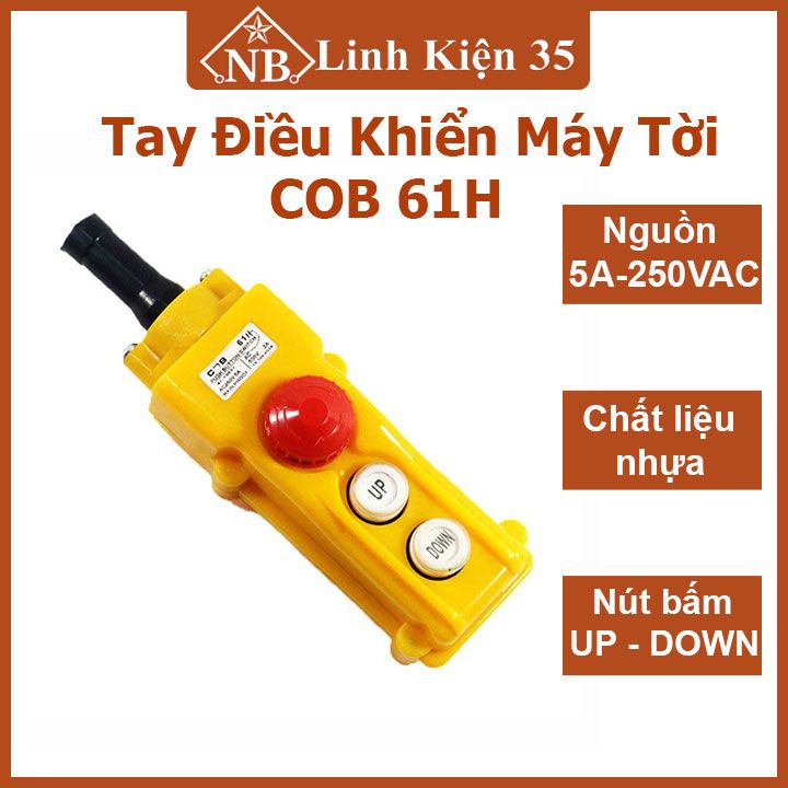 Tay điều khiển máy tời COB 61H 2 nút - có nút dừng khẩn cấp