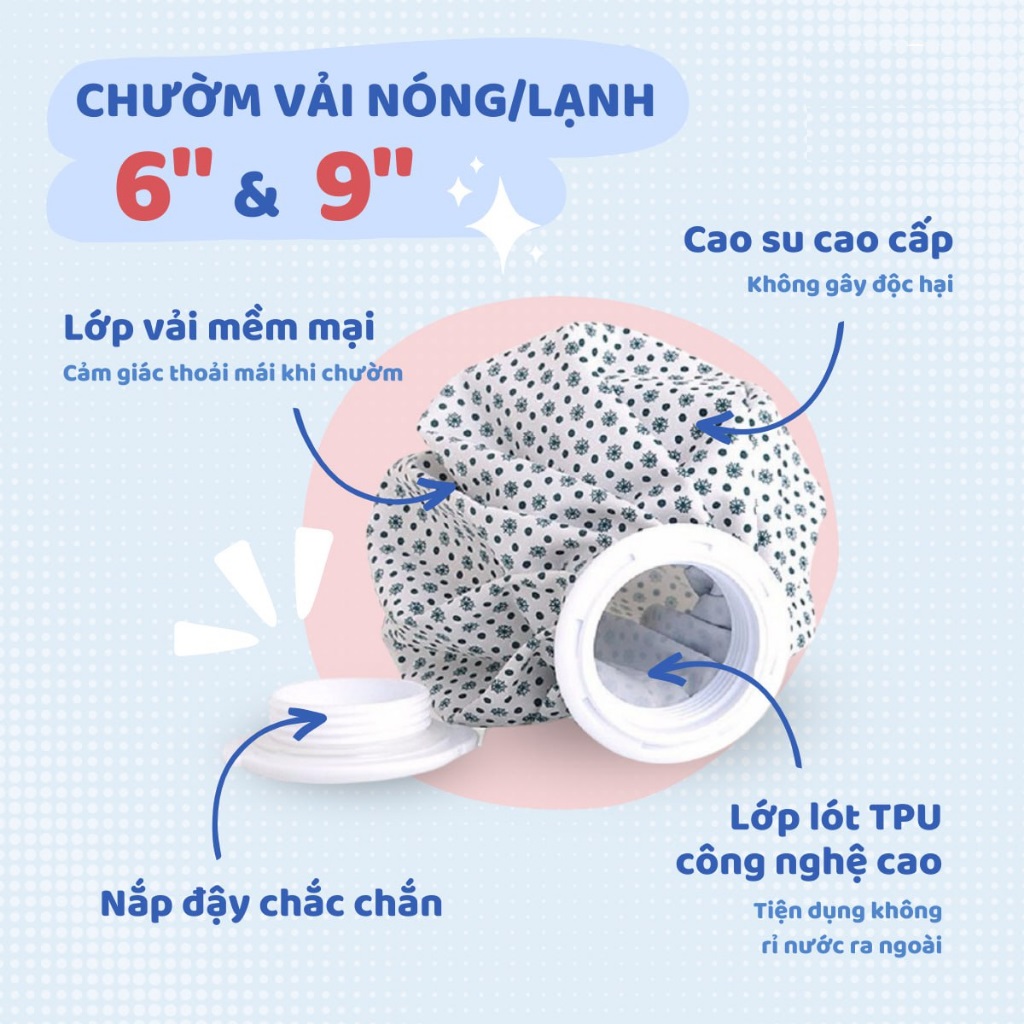 Túi chườm nóng lạnh vải (chườm đá, nước ấm)