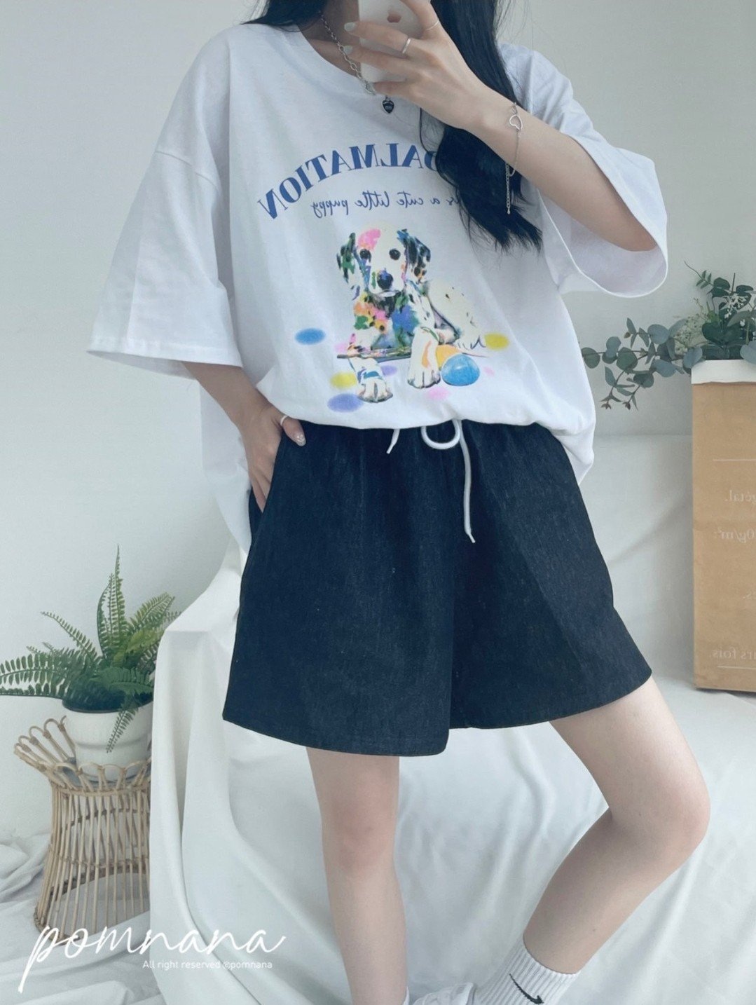 [ogniM Seoul] Quần short dáng chữ A phong cách Hàn Quốc (Made in Korea)