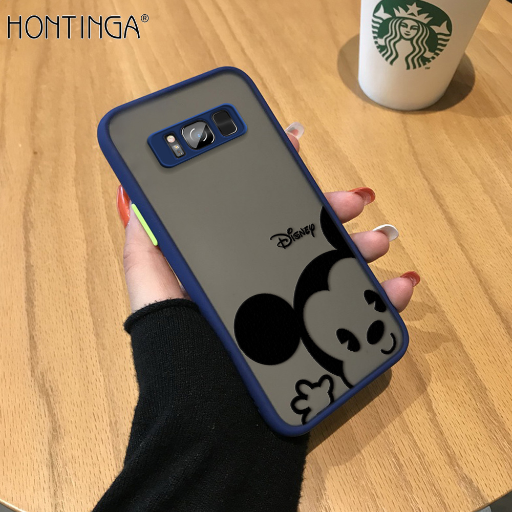 Hontinga Casing Case For Samsung Galaxy S8 S8 Plus Case Cartoon Cute Mickey Mouse Frosted Transparent S8+ Phone Case Full Back Cover Casing Camera Protect Cases Hard Case For Girls For Boys
