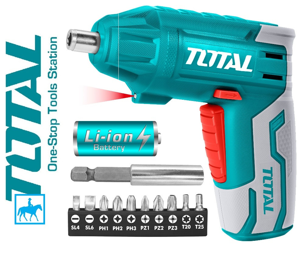 Máy bắt vít siết vít cầm tay dùng pin sạc 4v total chính hãng tsdli0401 bao gồm pin sạc 4v và sạc tsdli0402