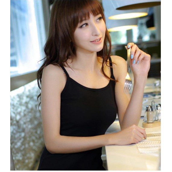 {EVACICI} Áo thun 2 dây vintage hàn quốc