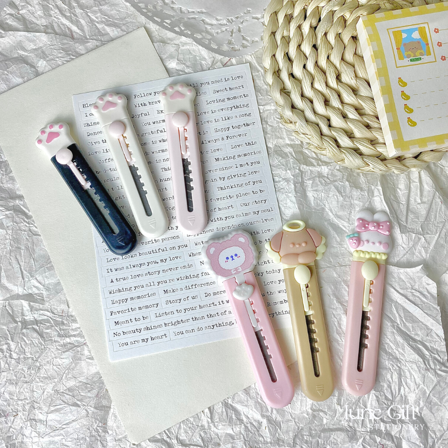 Dao rọc giấy mini tay mèo, gấu, thỏ dễ thương