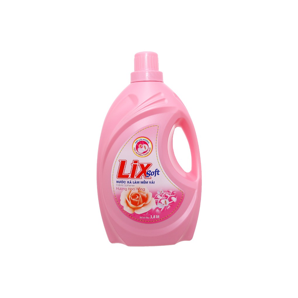 Nước xả vải Lix Soft can 3.8 lít hồng & xanh