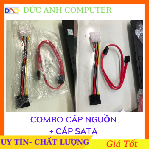 Combo bộ cáp nguồn Sata + cáp tín hiệu Sata zin Theo Main (sata 6gb/s) cho ổ cứng (HDD) ổ đĩa (DVD)