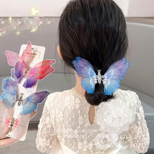 (có sẵn)Kẹp tóc con bướm chuyển động cho bé