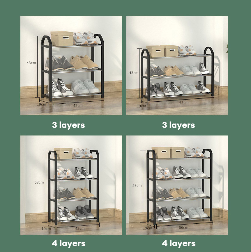 Simple shoe rack dustproof storage shoe cabinet multi-layer assembly home door shoe rack dormitory stainless steel shelf