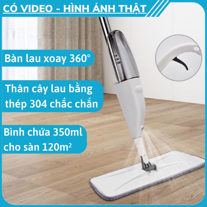 Cây Lau Nhà Phun Sương Aurora - Chổi lau nhà tự vắt 360 độ