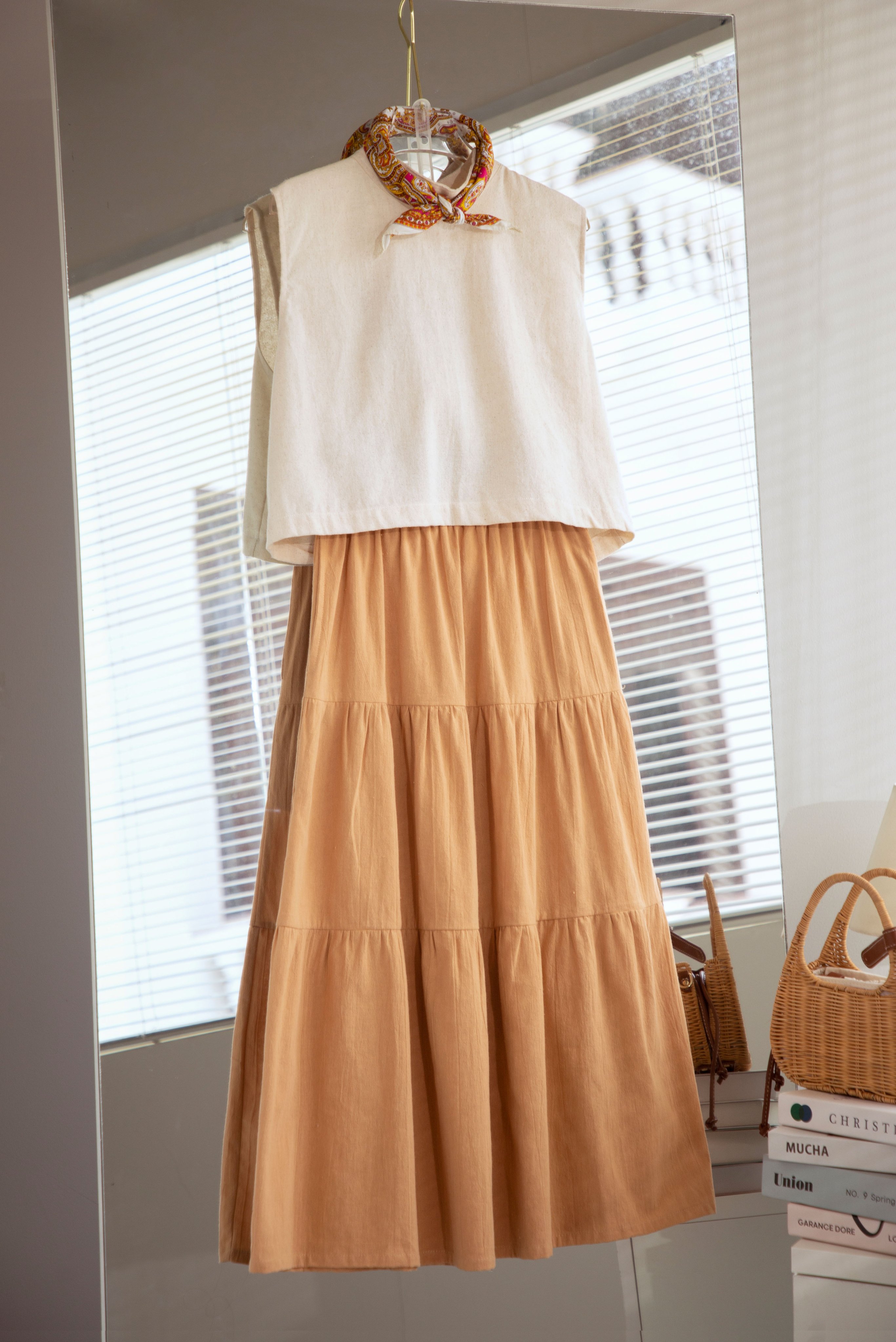 MORI - Chân váy xòe linen