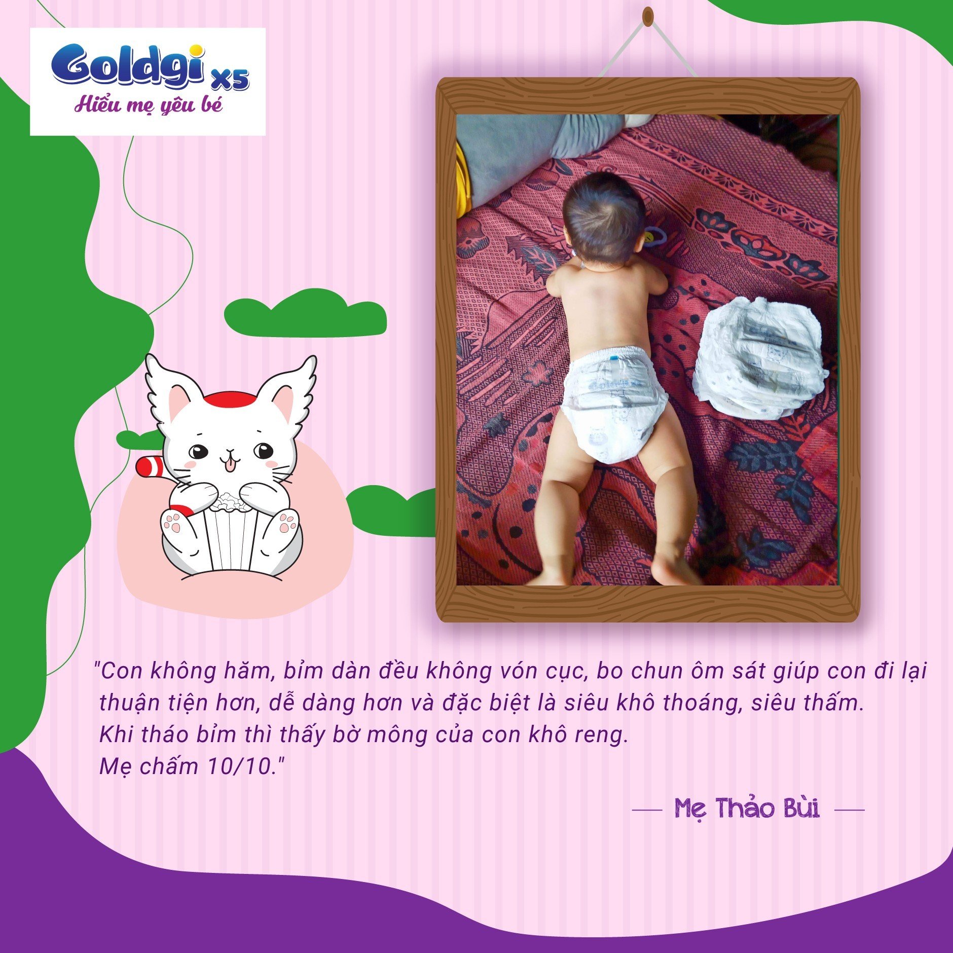 Bỉm Dán GOLDGI Size L ( 56 Miếng ) cao cấp