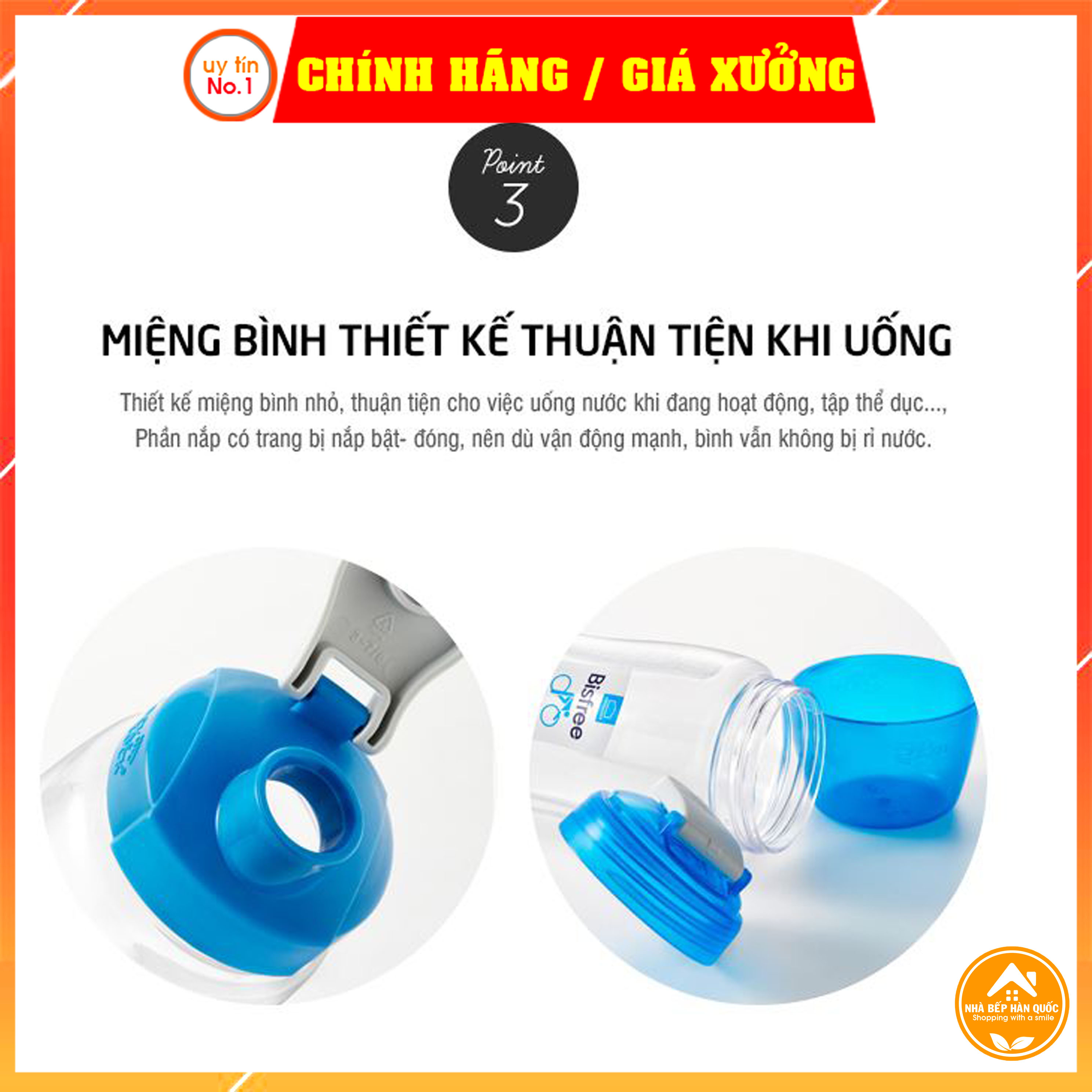 Bình nước thể thao Lock&Lock Handy Bottle 500ml & 700ml ABF722 [Chính hãng]