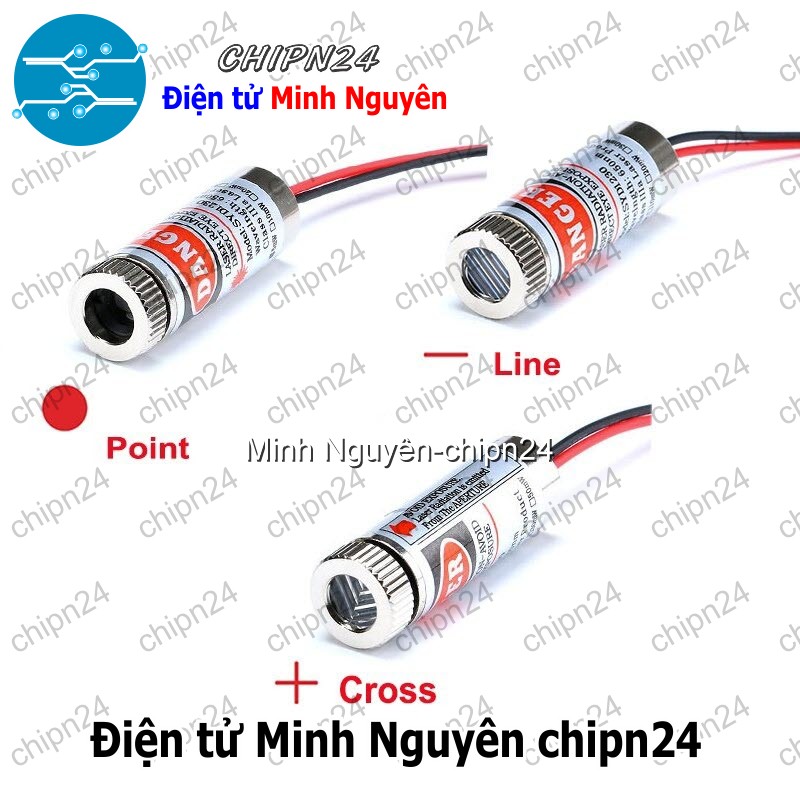 [1 cái] Đầu Phát Laser 3-5V 5mW (Sáng Đỏ Laze Hội Tụ/Dòng kẻ/Chữ thập) - [Chọn Loại] - HHH.00175