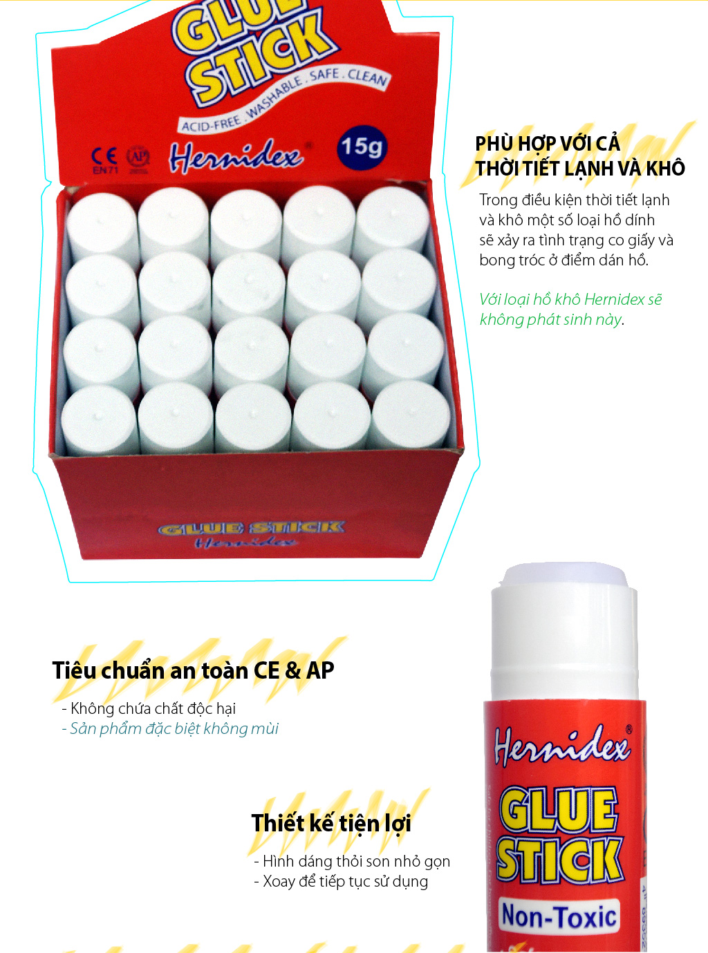 Hồ khô Hernidex POWER GLUE STICK 15G (HDGS-15G)