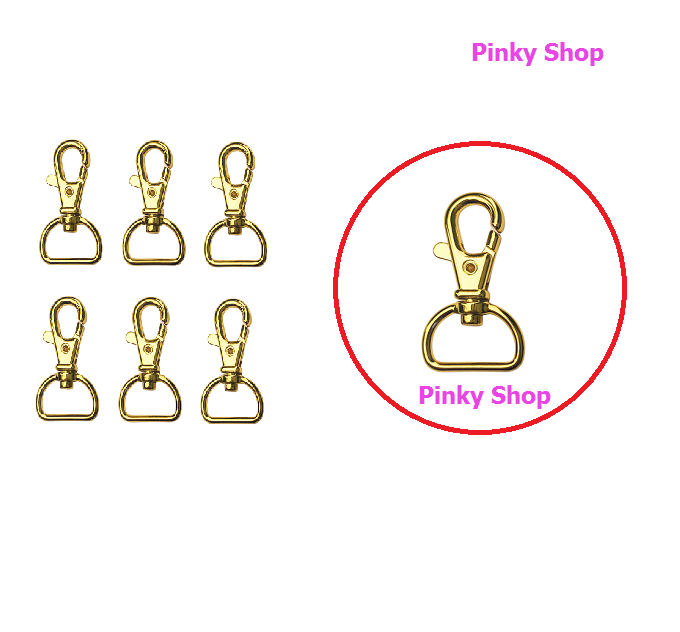 Móc càng cua, móc khóa càng cua, khoen móc khóa càng cua, phụ kiện túi xách màu vàng Pinky Shop mã MCCV01