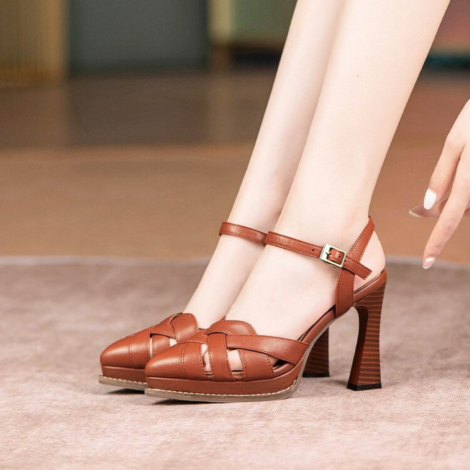 giày cao gót đế đúp bít mũi cao cấp Y4