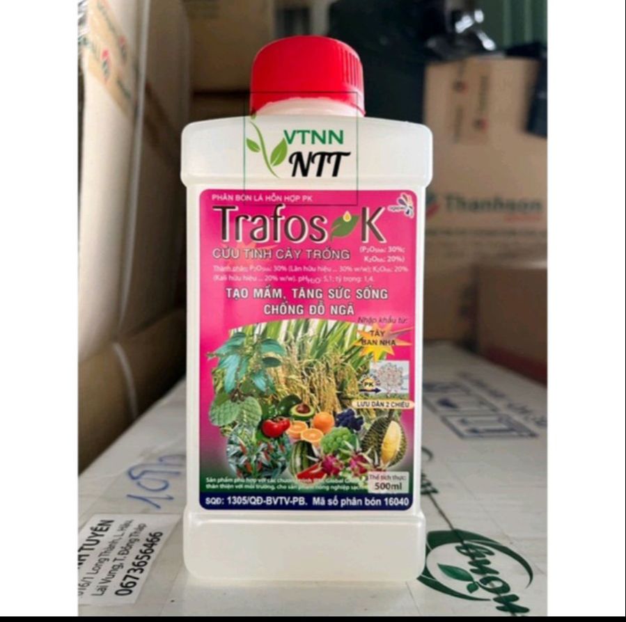 Phân bón lá hỗn hợp pk trafos--k chai 500ml
