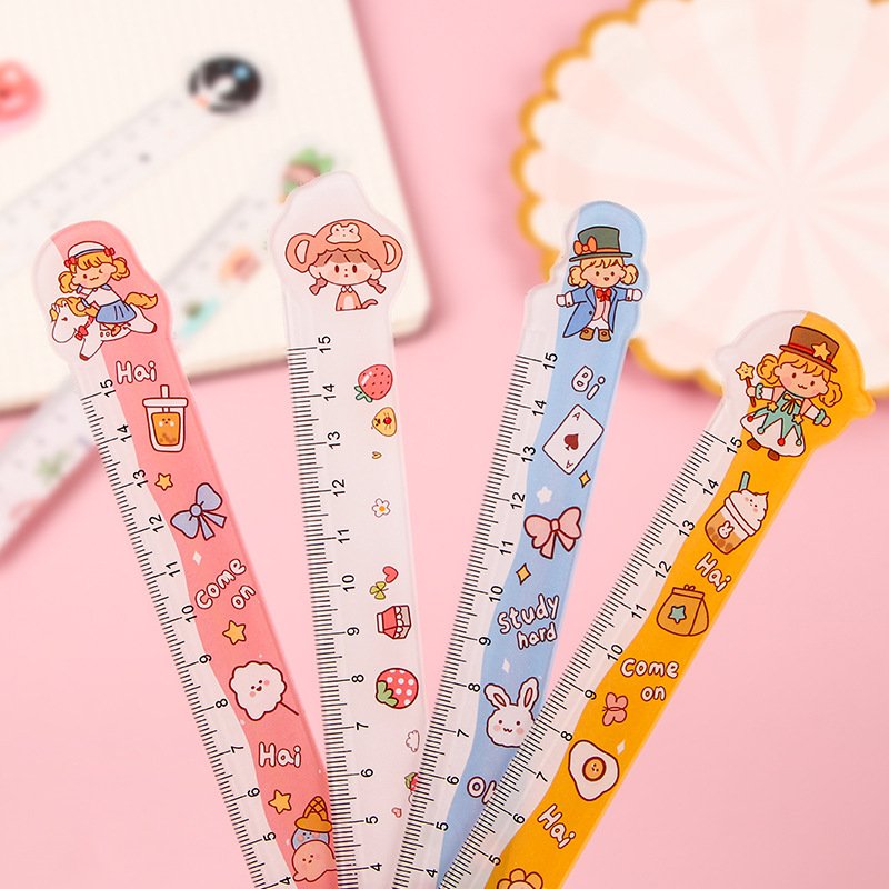 COMBO 3 THƯỚC KẺ ĐẦU THÚ 15CM CHO HỌC SINH