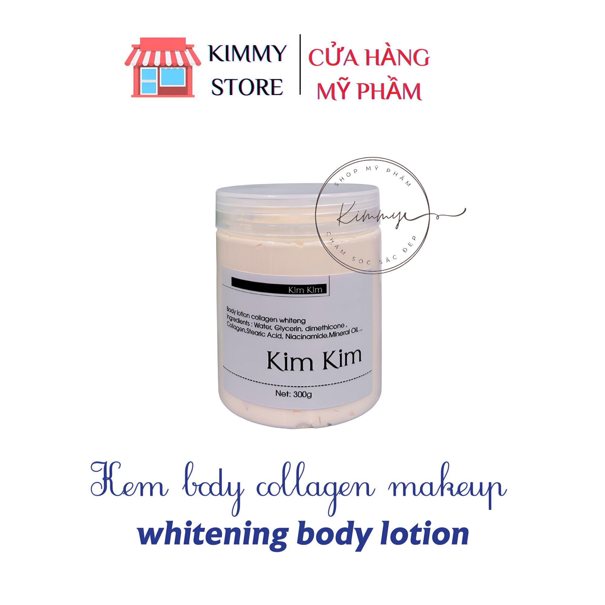 Lẻ hộp 250g kem collagen makeup kháng nước body