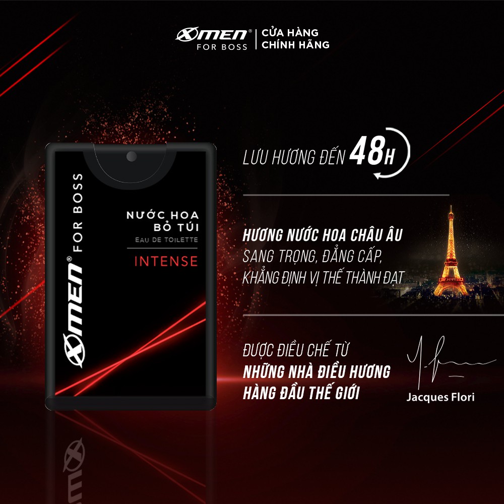 Nước hoa bỏ túi Xmen for Boss Intense 18ml