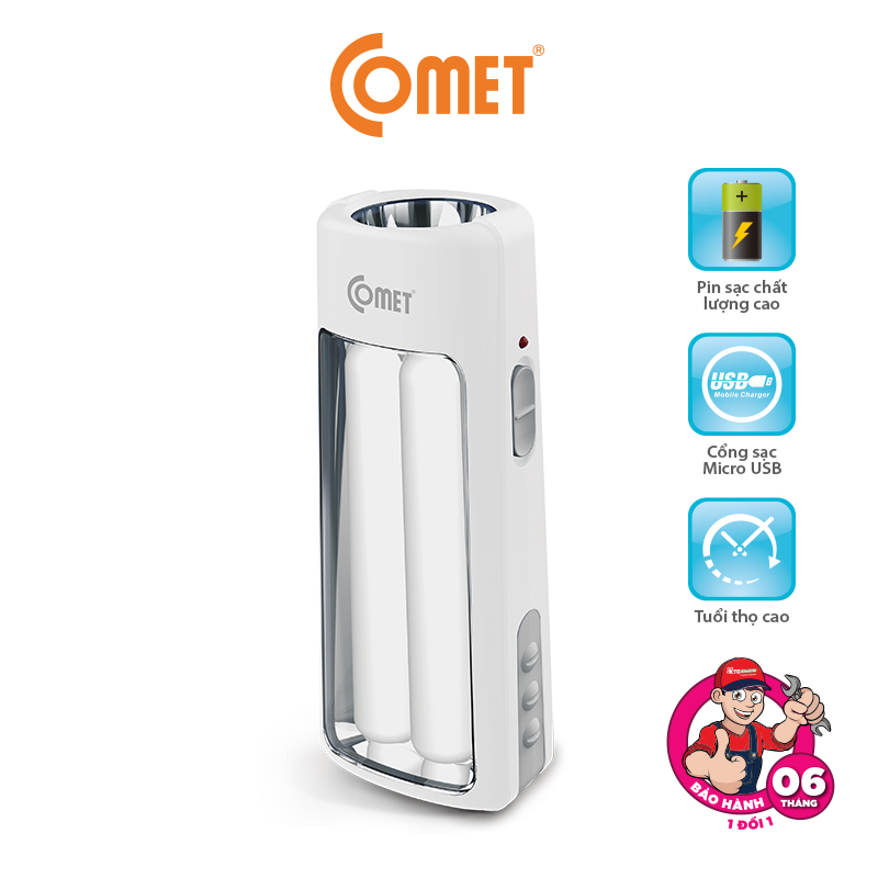 Đèn pin sạc led COMET CRT456 6W (đèn pin 2W + Đèn sạc 4W)