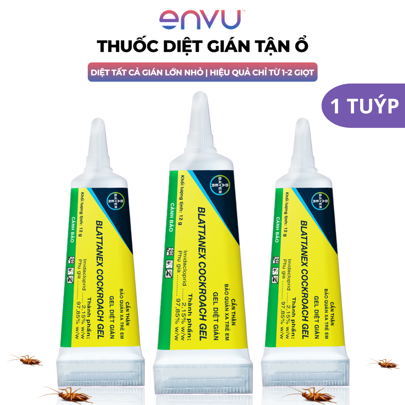 [ENVU] - Diệt Gián Blattanex, diệt gián Trong Nhà Bếp, Hộ Gia Đình Blattanex Dạng Gel 1 tuýp 12g
