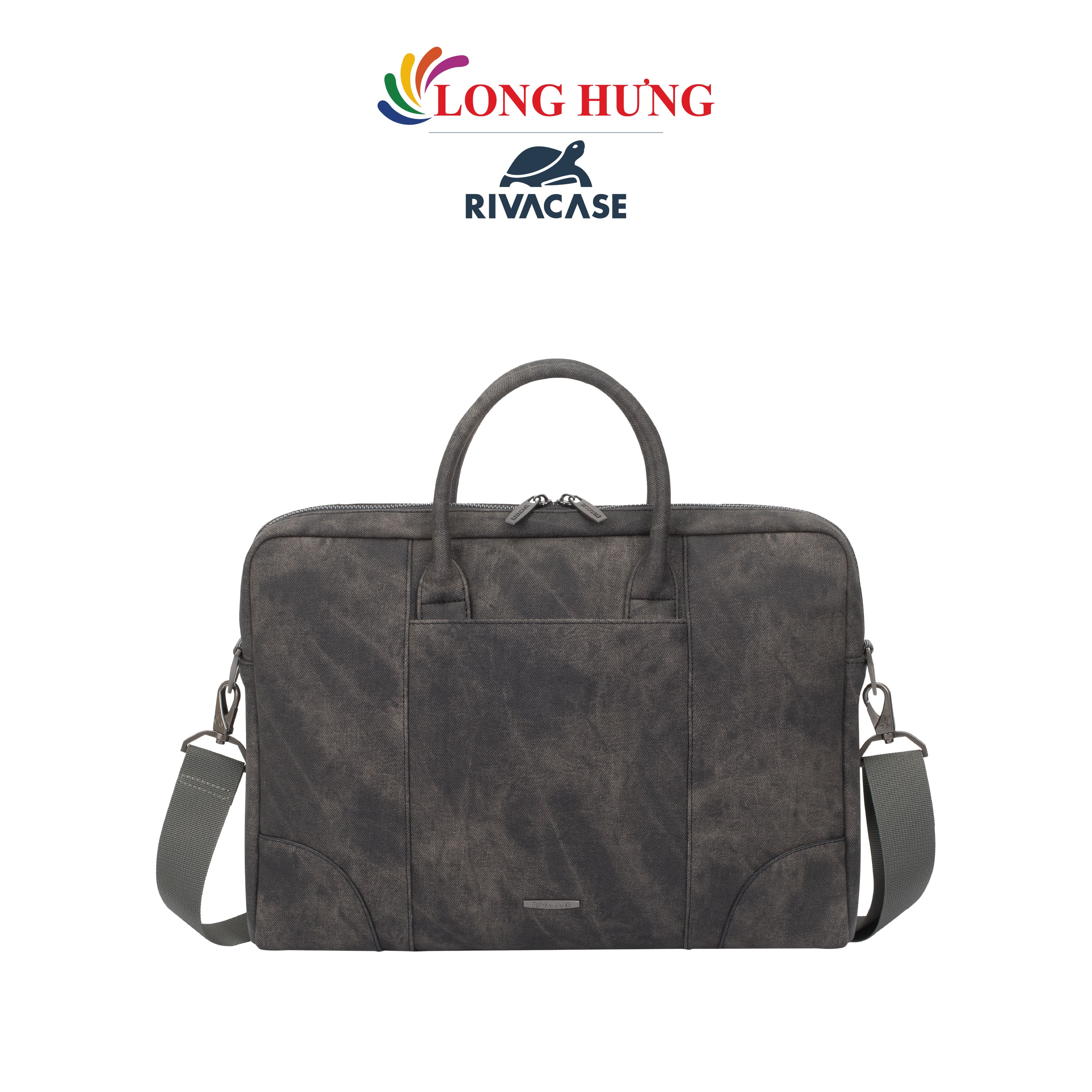 Túi xách/đeo chống sốc RivaCase Vagar Slim Laptop Bag from 13.3 inch up to 14 inch 8922 - Hàng chính hãng - Dây đeo tiện dụng, khoá kéo bền bỉ, khả năng chống thấm nước