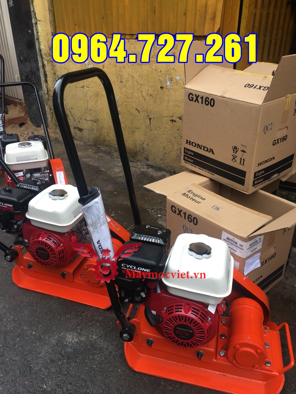 Máy đầm bàn bê tông pc70 chạy xăng động cơ honda thái lan