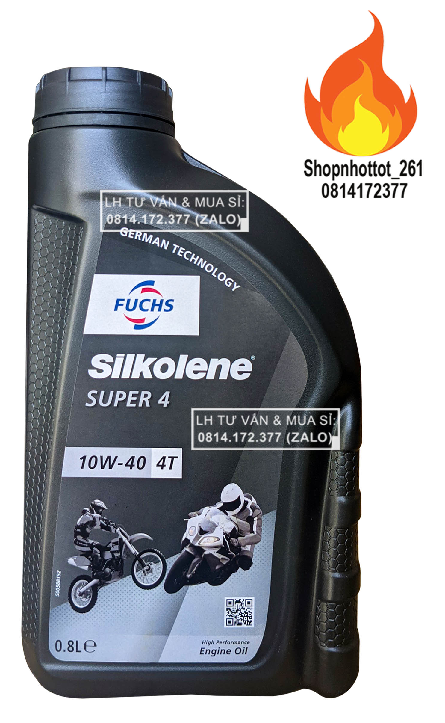 Dầu nhớt xe số fuchs silkolene max 10w40 800ml