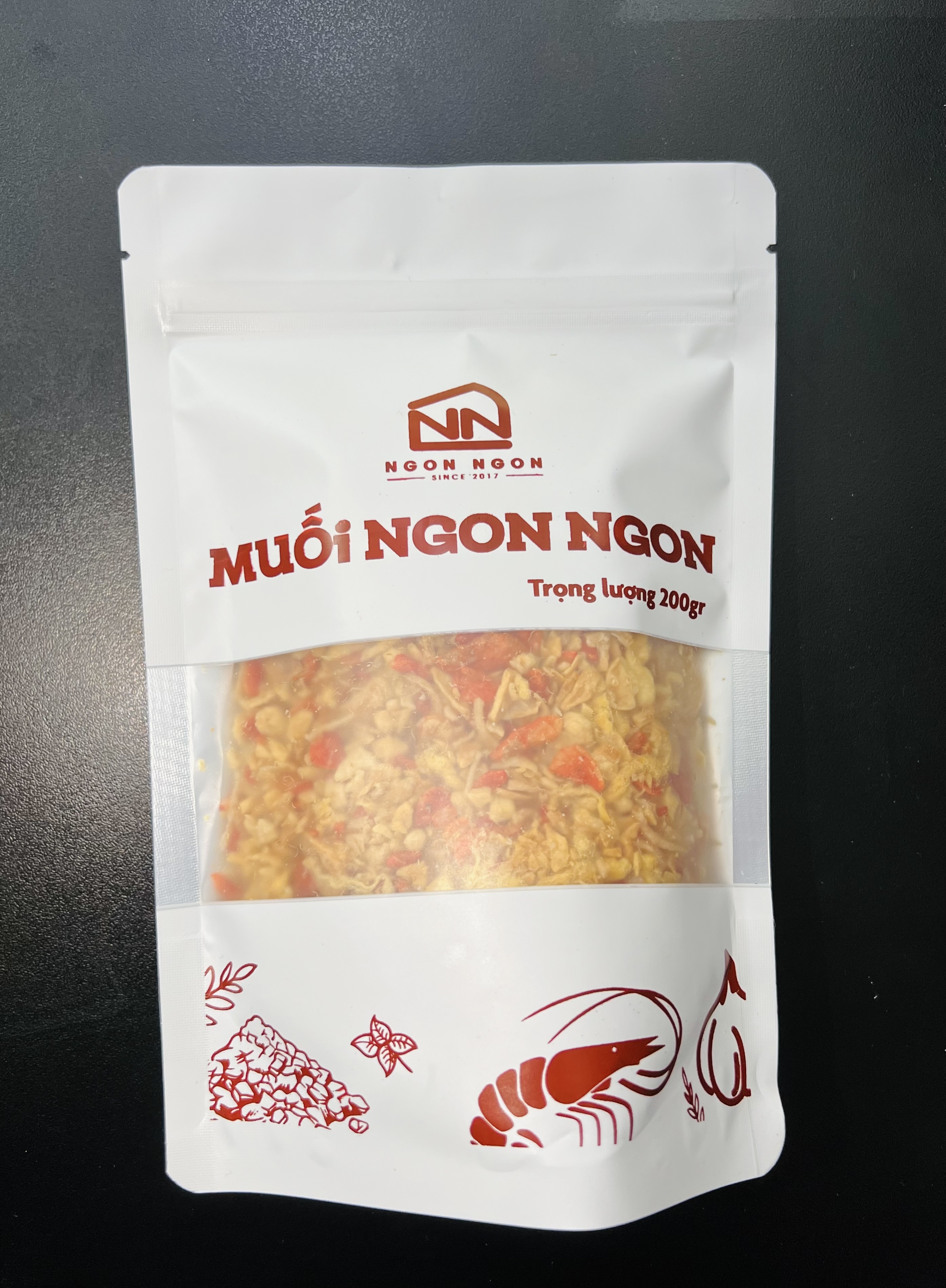 Muối Tép Ruốc Hành Phi Chà Bông Siêu Topping 200gram