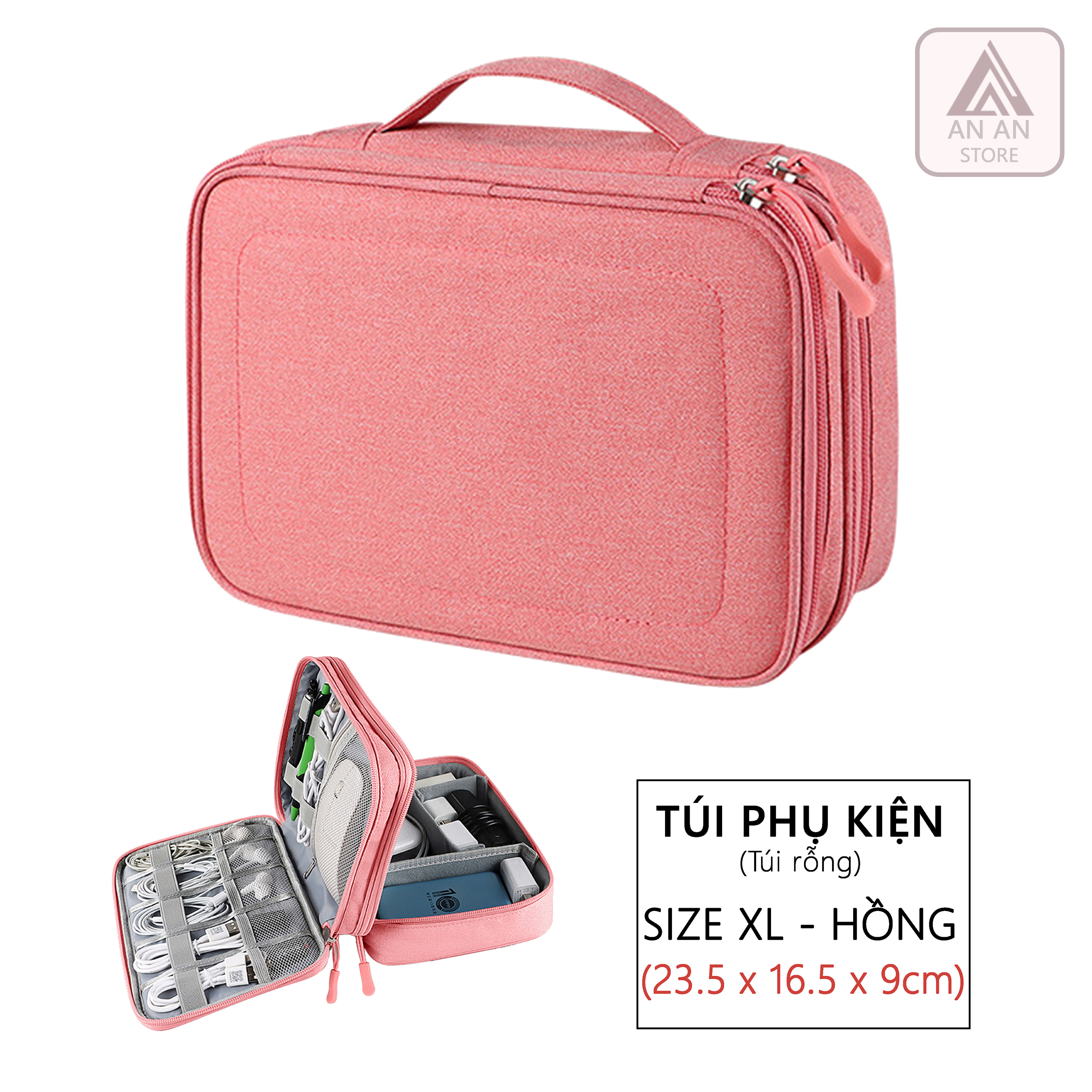 Túi phụ kiện đựng pin dự phòng cáp sạc tai nghe ổ cứng di động loại túi hộp quai xách