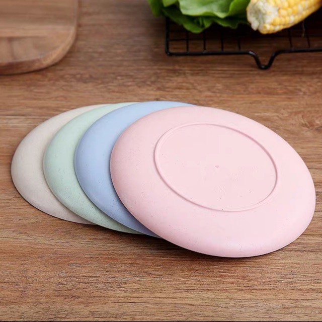 Dĩa nhựa tròn lúa mạch nhiều màu 19.7cm