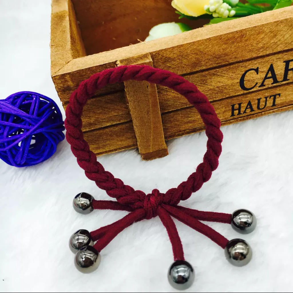 Dây Cột Tóc Hình Nơ Có Hạt Châu