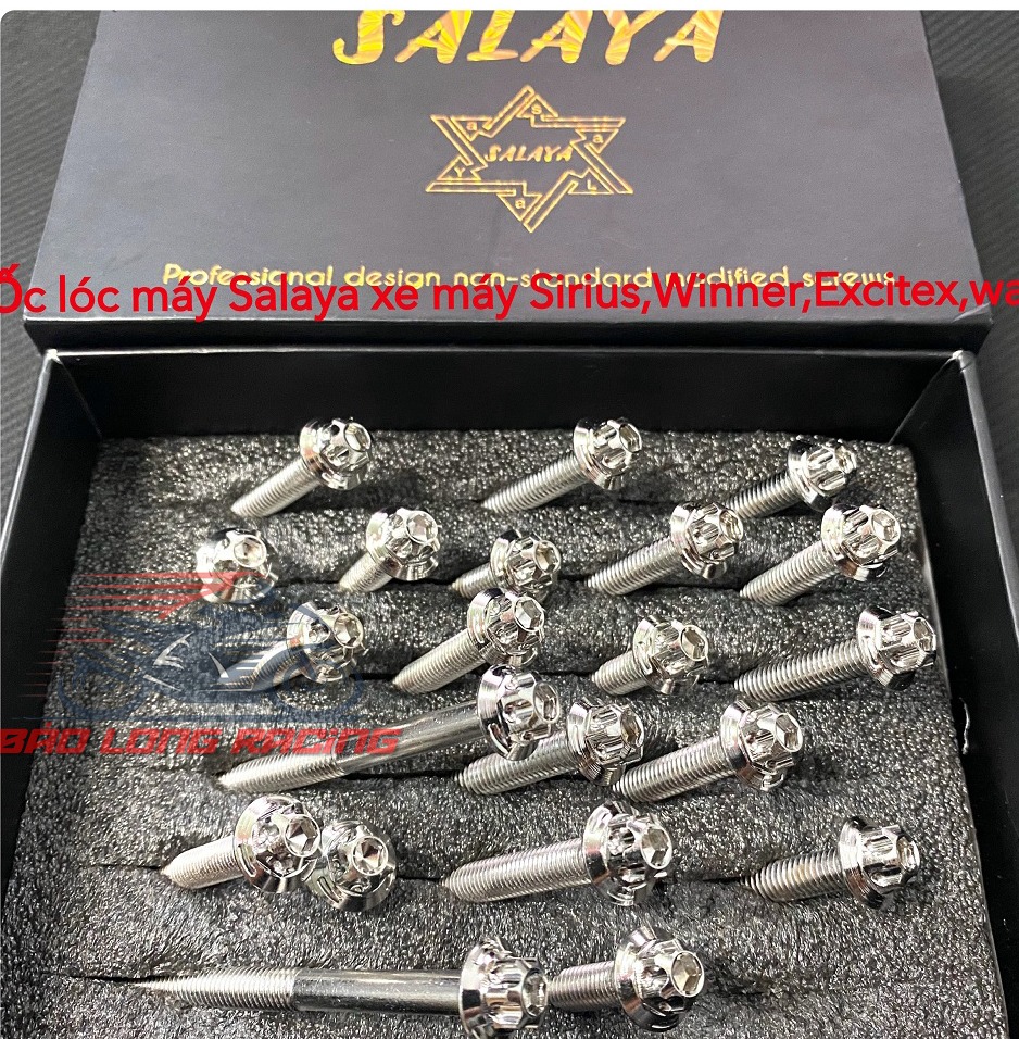 Bộ ốc lốc máy Salaya Inox 304 gắn lốc xe máy Exciter 150 hàng chất lượng siêu rẻ