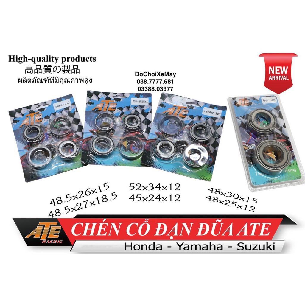 🔥hot 🔥chén cổ bạc đạn bi đũa cho sonic, raider satria fi, su xì po chính hãng ate, gắn như zin ko chế. dochoixemay