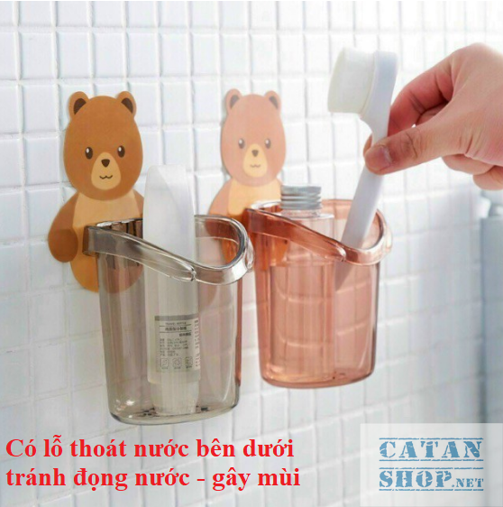 Cup container Cup toothbrush toothpaste wall stickers bear shape cute, cup wall stickers home bathroom cute bear gd442-lygau