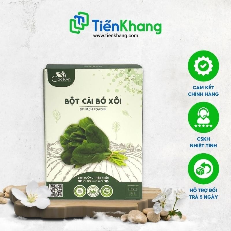 Bột Cải Bó Xôi Nguyên Chất Goce - Hộp (60gram/20 gói)