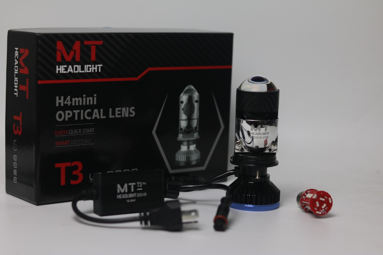 Bi led pha mini T3 mới BMA 70W chân H4, bản nâng cấp với nhân trợ pha siêu sáng