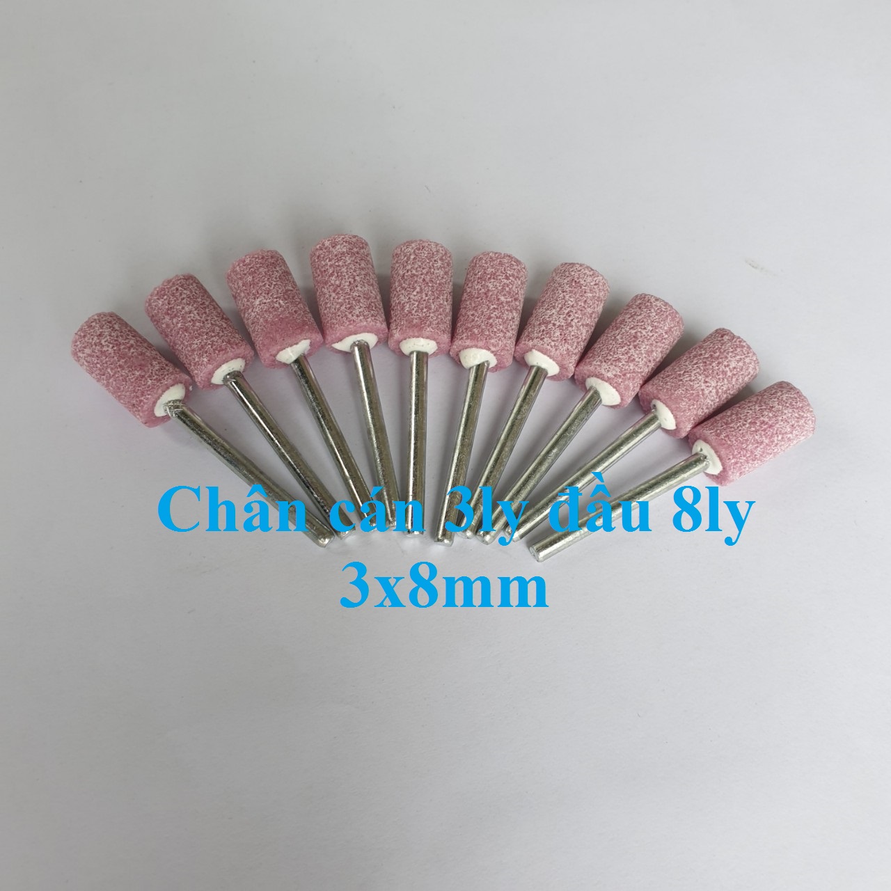 10 Mũi đá mài mini 3ly - đá mài hình trụ 3x8mm dùng cho máy mài khắc pin mini