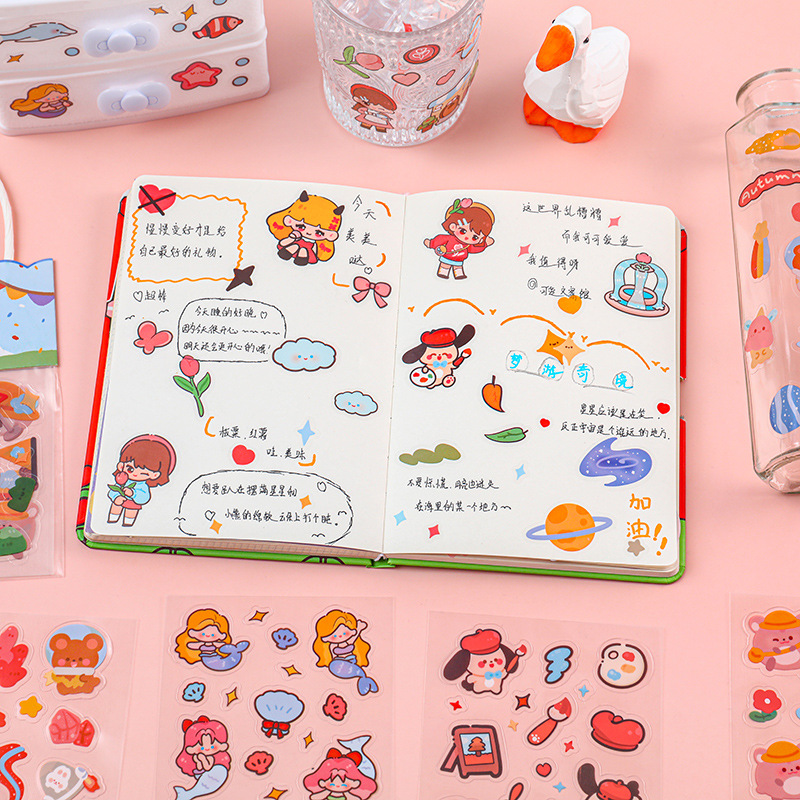 Túi 3 tấm sticker 10x10cm chống nước