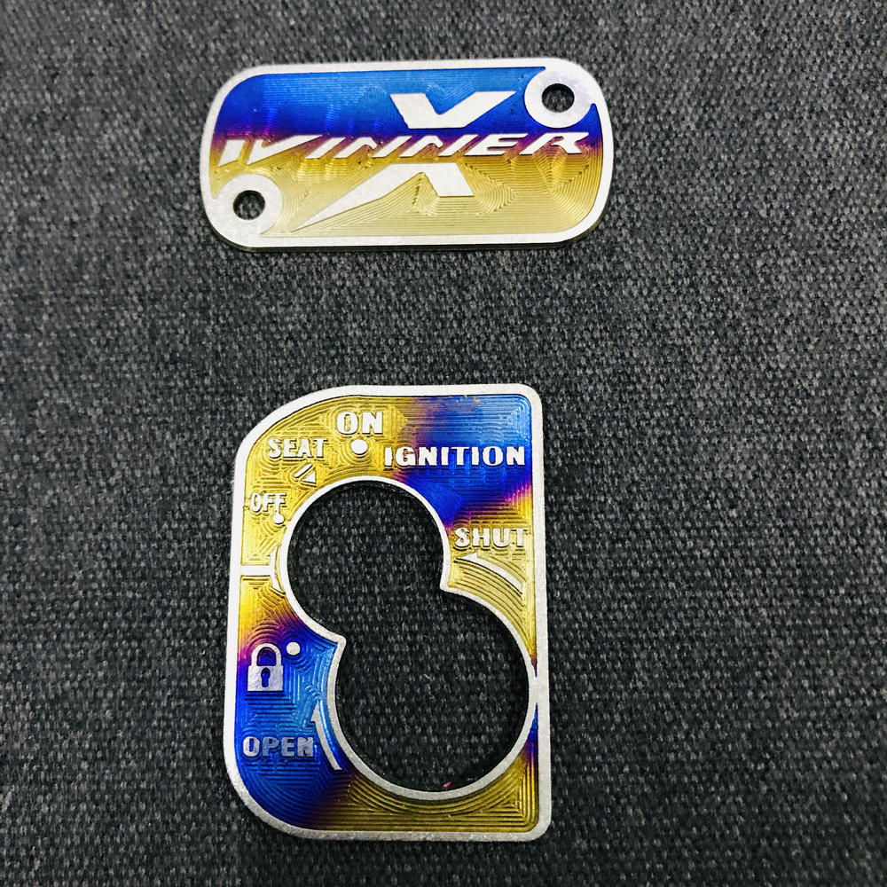 Combo tem titan dán bình dầu và tem titan dán ổ khóa xe winner x cao cấp keo 3m