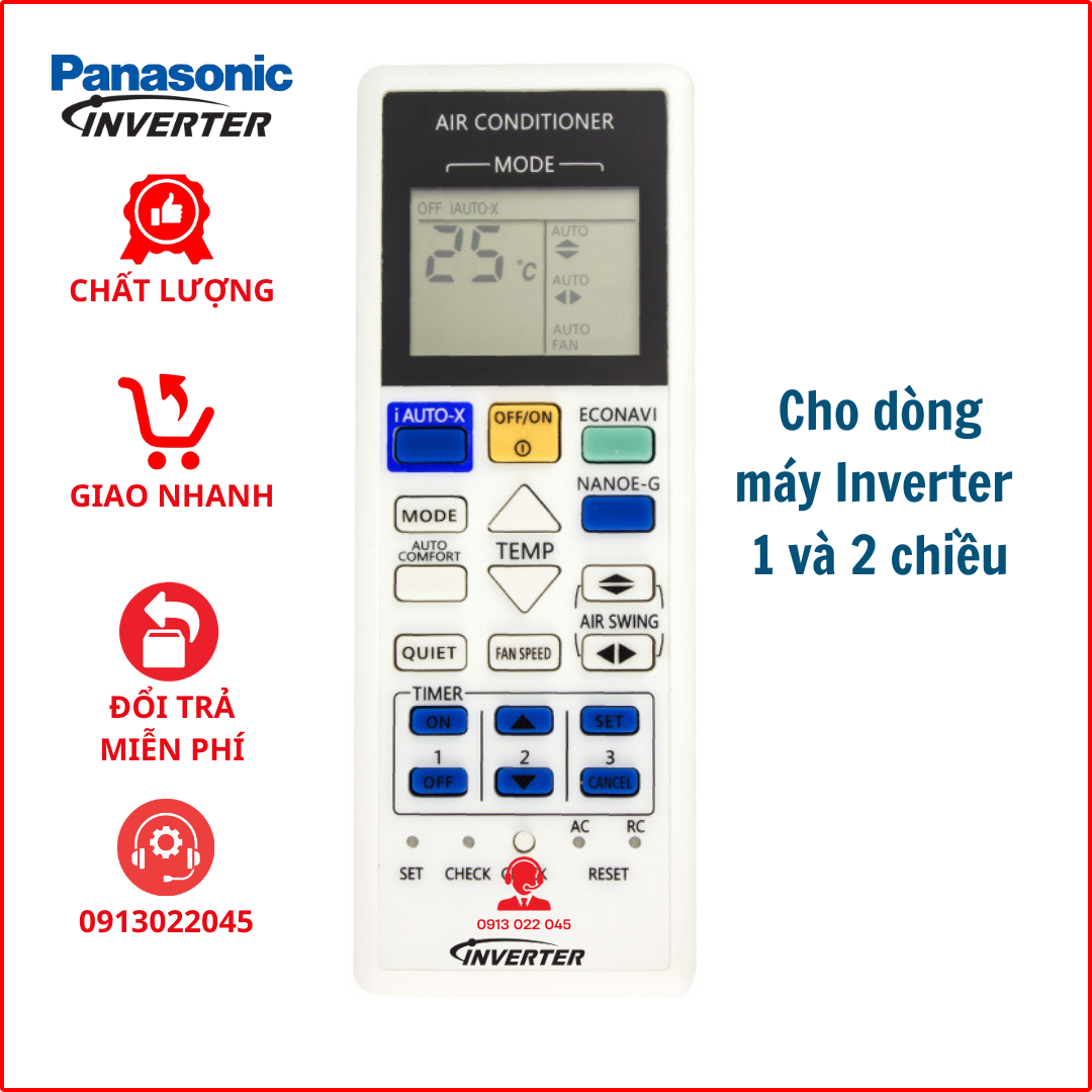 Remote máy lạnh Panasonic Inverter (mới).