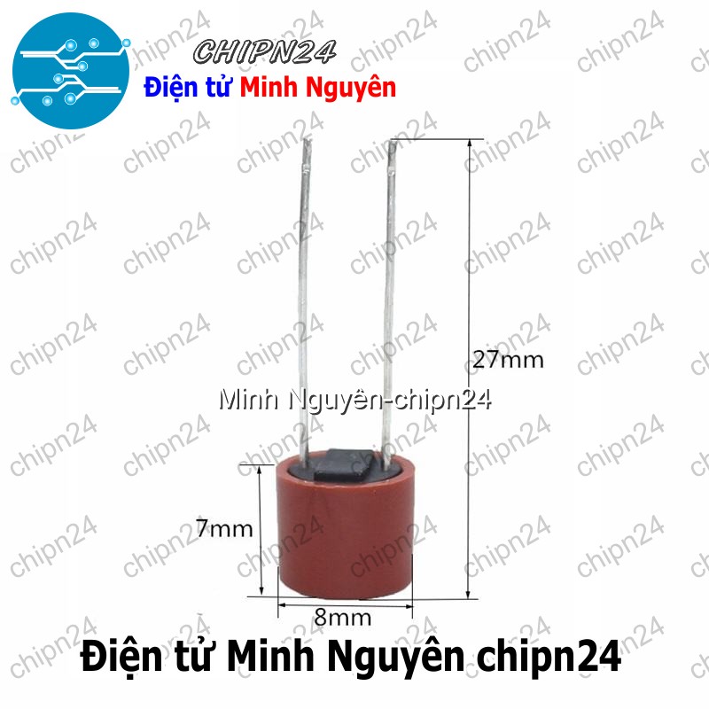 [2 cái] (K448) Cầu Chì Tròn 382 (T1A 2A 3.15A 4A 5A 6.3A 10A) 8x8mm 250V - [Chọn Loại] - HHH.00079