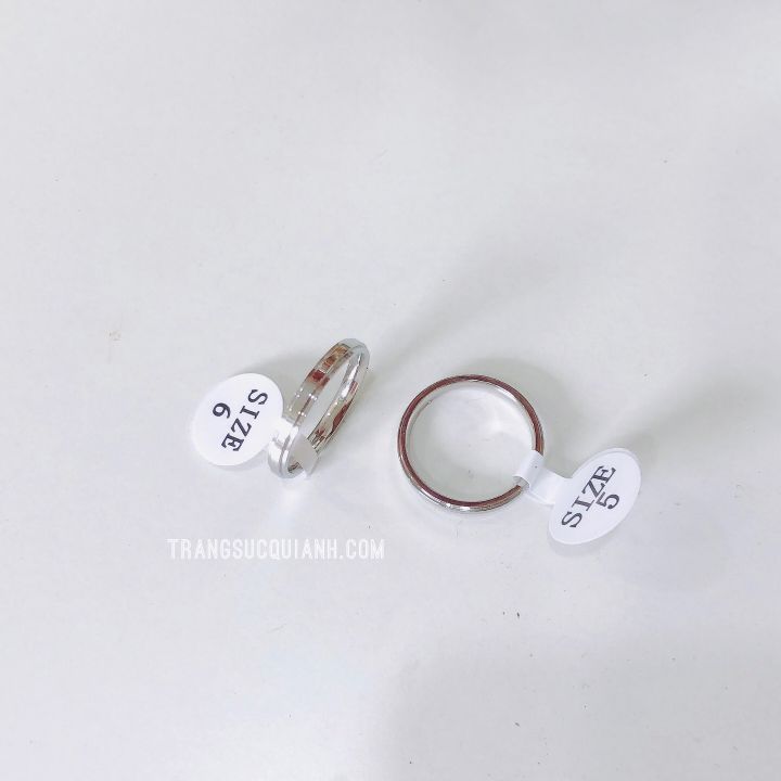 NHẪN TITAN BẠC VIỀN NGOÀI TRƠN