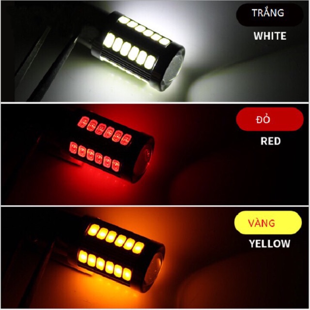 [Màu Đỏ] Bóng led hậu bóp phanh nháy 6 mặt 33 tim ( giá 1 cái )