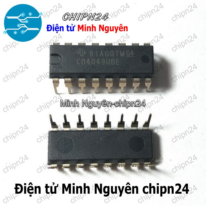 [2 con] (DT) IC CD4049UBE DIP-16 Hàng Tốt (CD4049 4049) (IC 6 Cổng đệm đảo) - HH004300