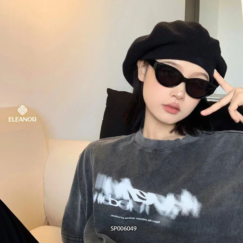 Kính mát nam nữ Eleanor Accessories mắt kính dáng mắt mèo màu đen cá tính phụ kiện thời trang 6049